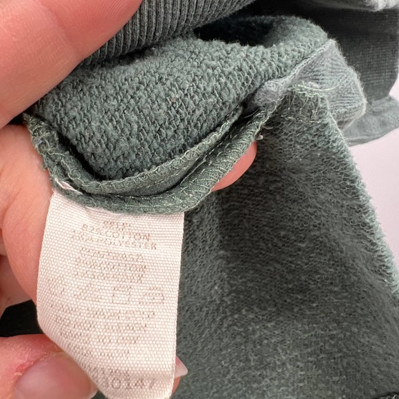 Hem & Thread Green Embroidered Popover Sweater Casual Side Slits Large - Picture 4 of 8